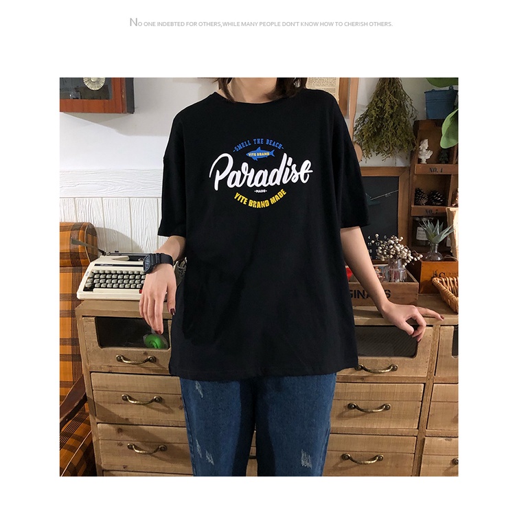 Áo thun tay lỡ  PARADISE  phông Unisex nam nữ tee oversize form rộng pull Ulzzang Streetwear Hàn Quốc vải mềm