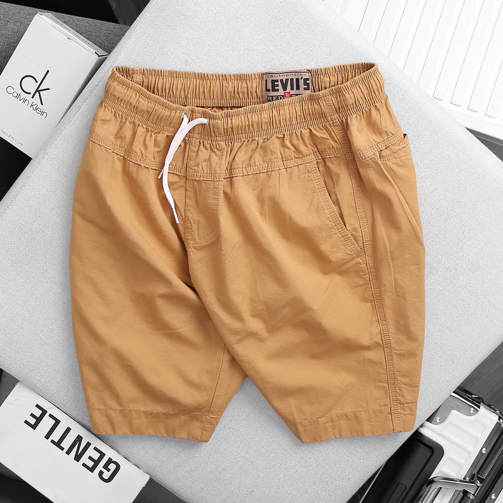Quần short nam bigsize cao cấp, quần đùi nam kaki lưng thun co giãn