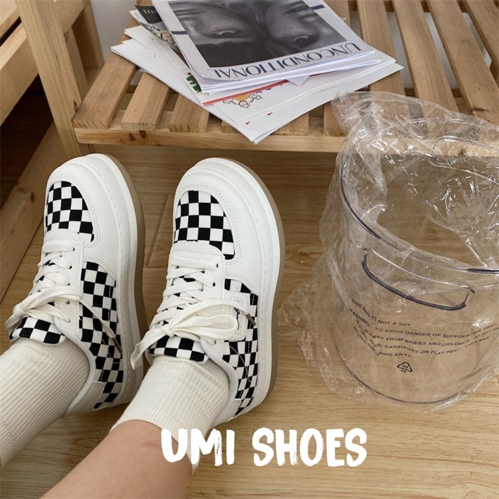 [LOẠI 1-SẴN] Giày Thể Thao Nữ Đế Bằng Bánh Mì Basic mã PAS Caro vải canvas bata mới hot phong cách đẹp cá tính Hàn Quốc