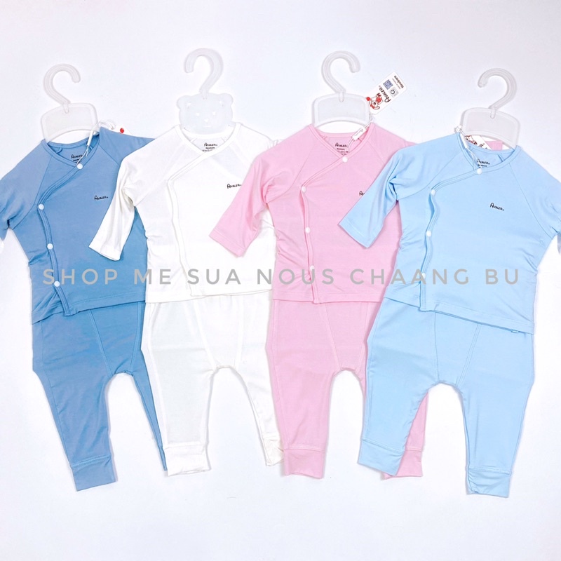 [AVALER] Bộ sơ sinh cài chéo cho bé chất liệu an toàn cho da