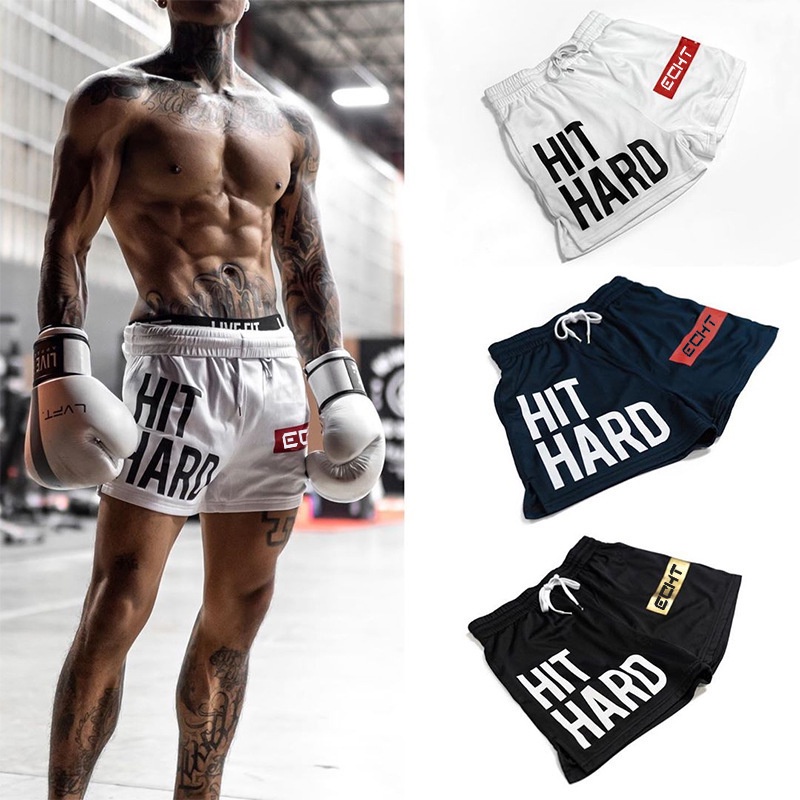 Quần đùi short nam đẹp Hàng Chính Hãng ECHT, thun mè tập gym squat chơi thể thao đi bơi mặc nhà đi biển tập boxing