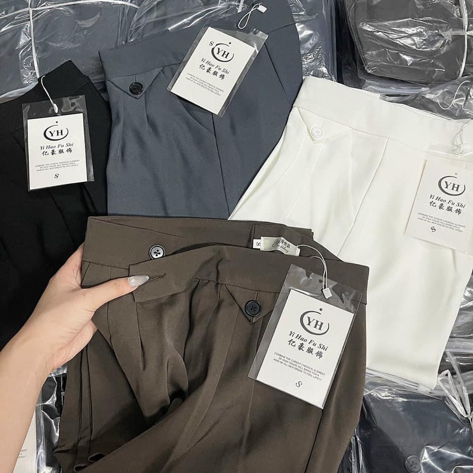 Suông cạp túi tam giác cúc quần suông lưng cao hàn quốc Quansuongcaptuitamgiac255