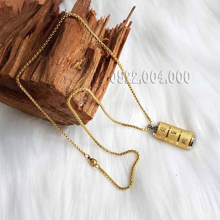 Dây chuyền khắc chú trong kinh phật, dây chuyền nam, dây chuyền nữ MZ1730.