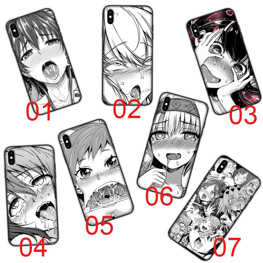 Ốp điện thoại mềm hình Ahegao cho iPhone 5 5s 6 6s Plus 7 8 SE