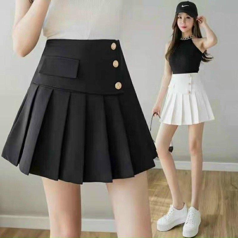 Chân váy tennis ba khuy , chân váy xếp ly 3 khuy trẻ trung DELY SHOP