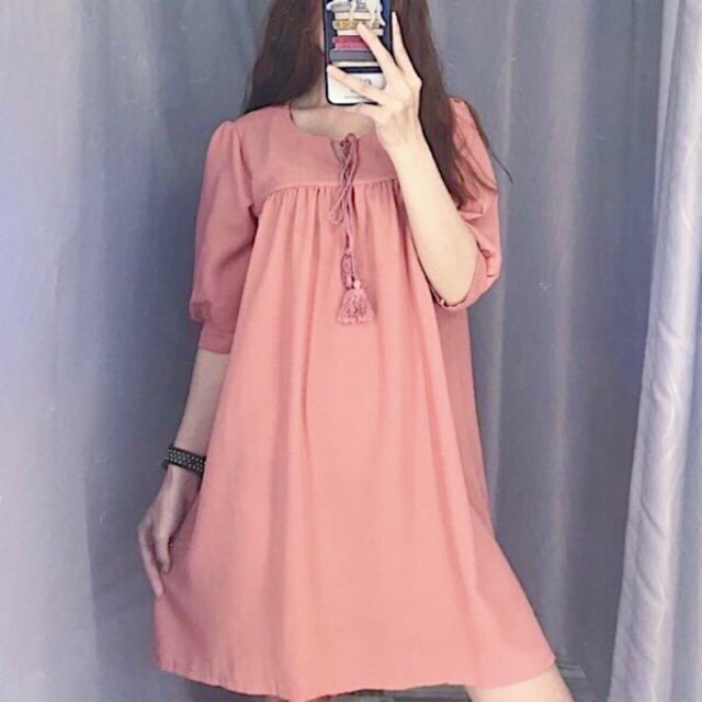 Đầm váy hồng dáng babydoll (kèm hình thật)