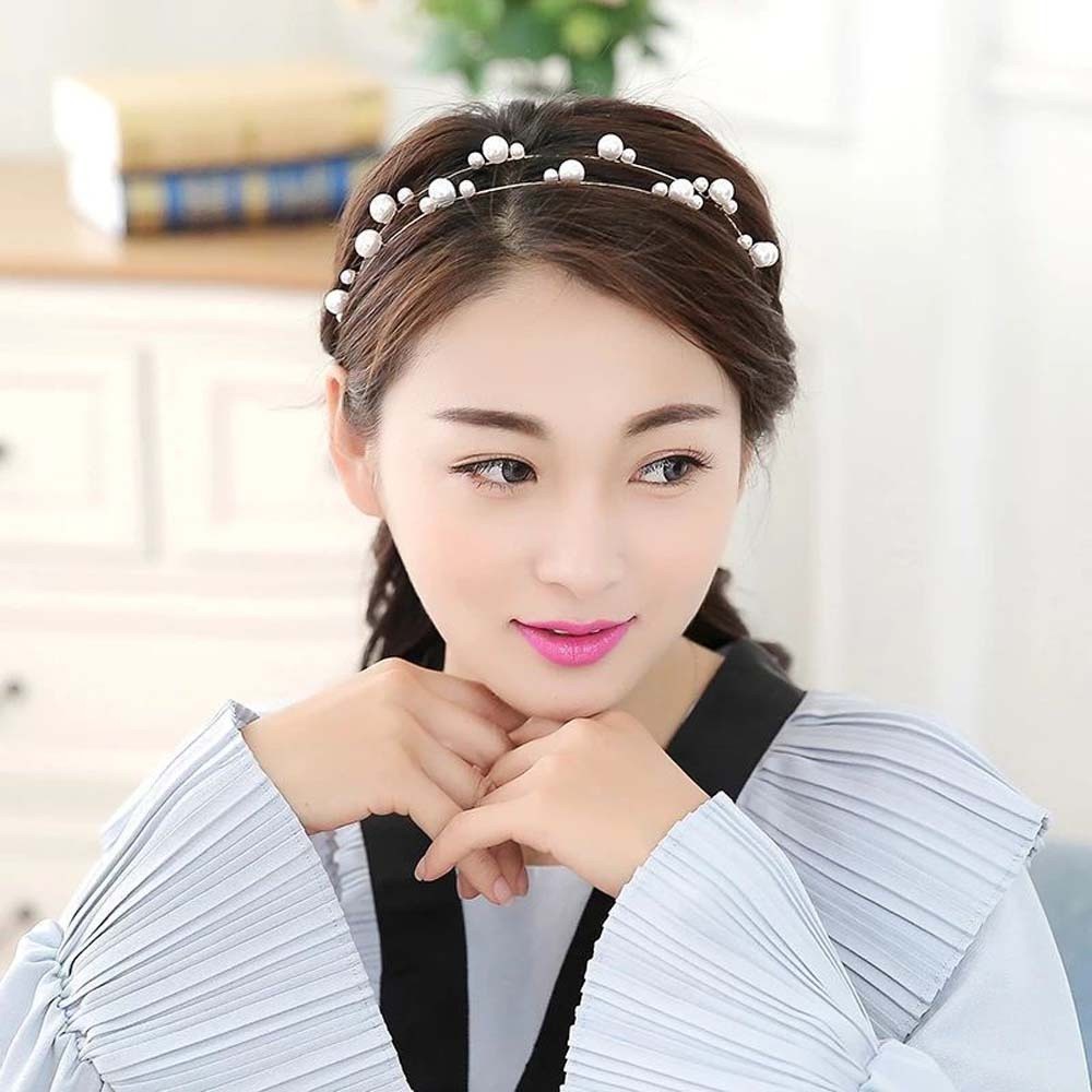 Băng đô cài tóc bằng hợp kim đính hạt ngọc trai / mặt trăng / ngôi sao tùy chọn ngọt ngào cho nữ