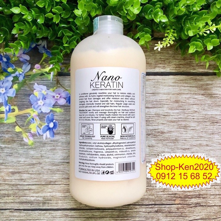 Kem hấp phục hồi tóc Nano Keratin tươi Soft 1000ml