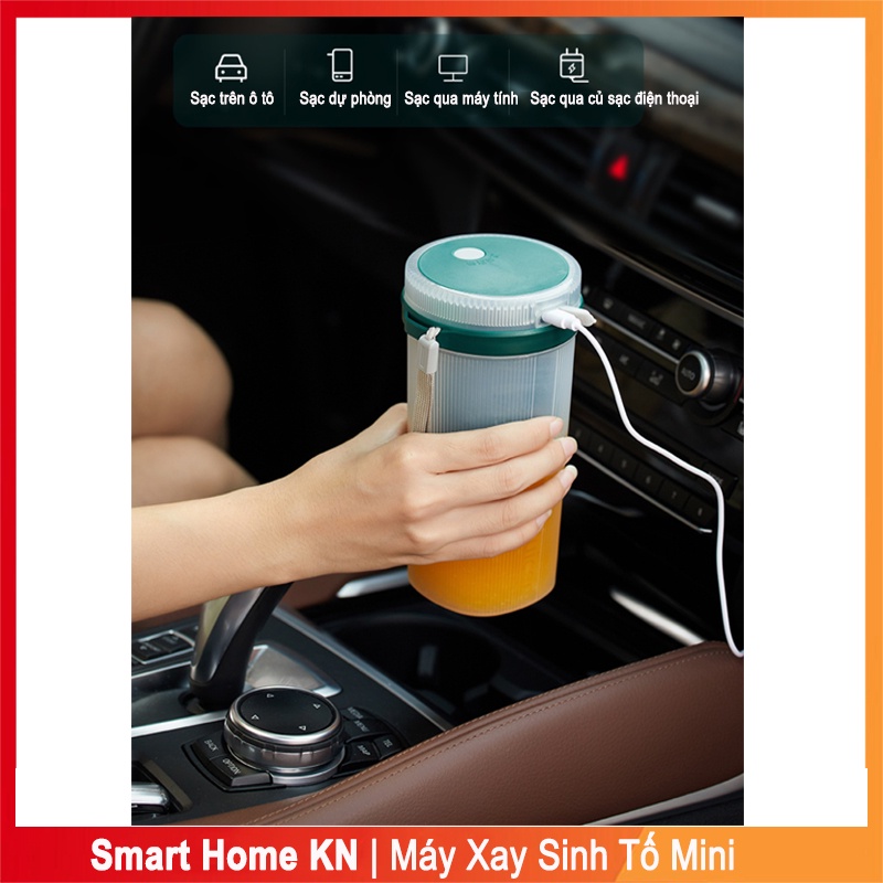 Máy xay sinh tố cầm tay mini đa năng sạc điện dung tích 300ml -Smart Home KN