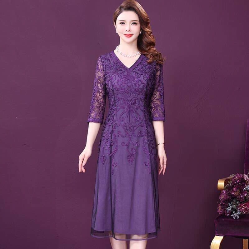 Đầm ren voan cao cấp kiểu dáng sang trọng QCNP3844