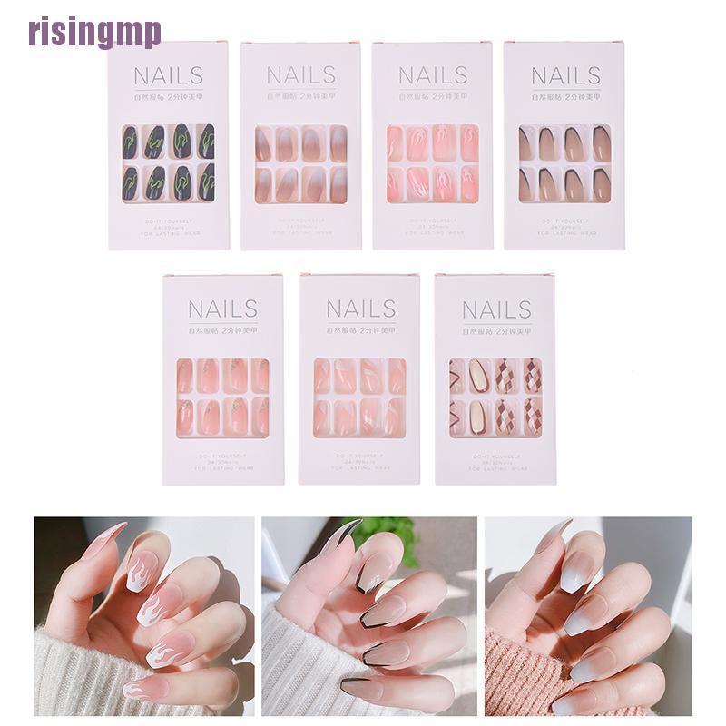 Hộp 24 Móng Tay Giả Trang Trí Nghệ Thuật