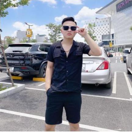 Bộ Đũi Nam Cổ Tàu l Cổ bẻ cộc tay chất đũi xước cao cấp mặc mùa hè | BigBuy360 - bigbuy360.vn