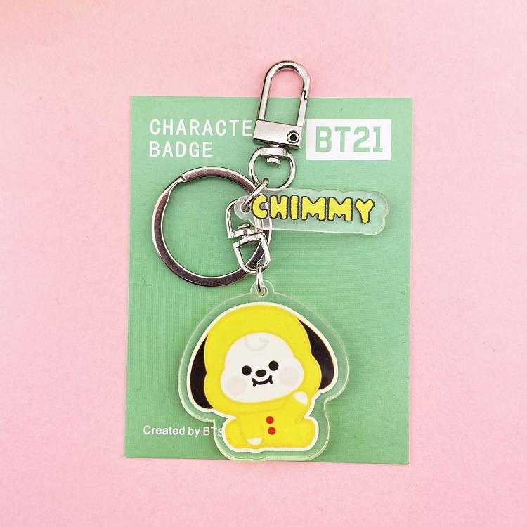 ( Part 1 ) Móc Khóa 10 Styles Cute KPOP BTS BT21 Keychain Acrylic Keyrings Fashion Jewelry Key Chains Cartoons Key Ring  CHIMMY COOKY KOYA MANG RJ SHOOKY TATA Boy girl Gift