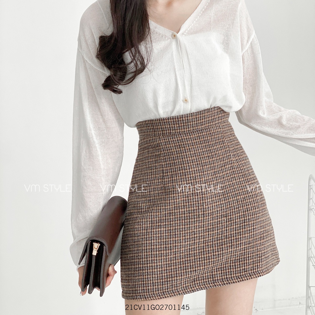 Chân váy ngắn chữ A kẻ caro thời trang kiểu dáng ulzzang Hàn Quốc Fmstyle Saigon 21CV11GO2701 | BigBuy360 - bigbuy360.vn
