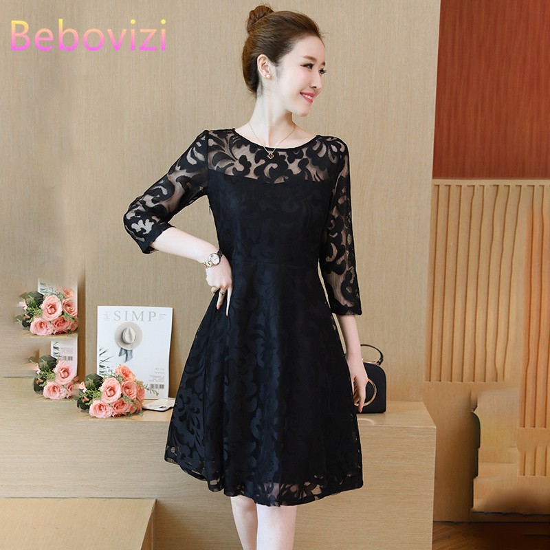 Freeship từ 50K - Fashion O-Neck Short Sleeve Women Maxi Dresses Korean Lace Party Office Dress | WebRaoVat - webraovat.net.vn