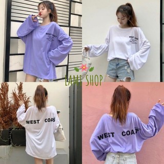 Áo thun tay dài nữ west coast form rộng unisex