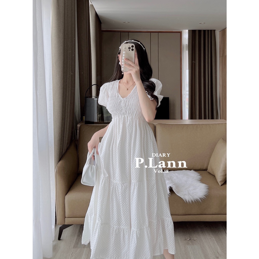 Váy thô trắng chun ngực dáng maxi dài hàng loại 1 có size