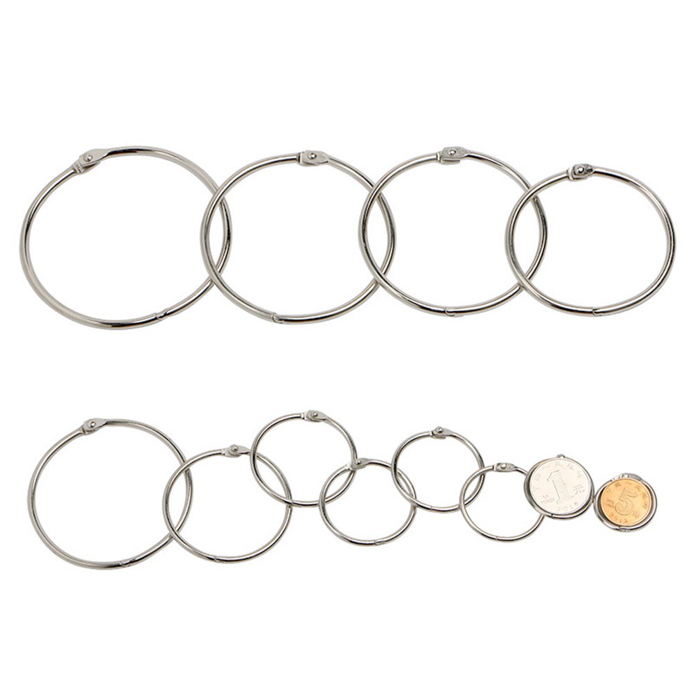 Set 10 Vòng Kẹp Bản Lề Mạ Kim Loại Chuyên Dụng Cho Sổ Tay