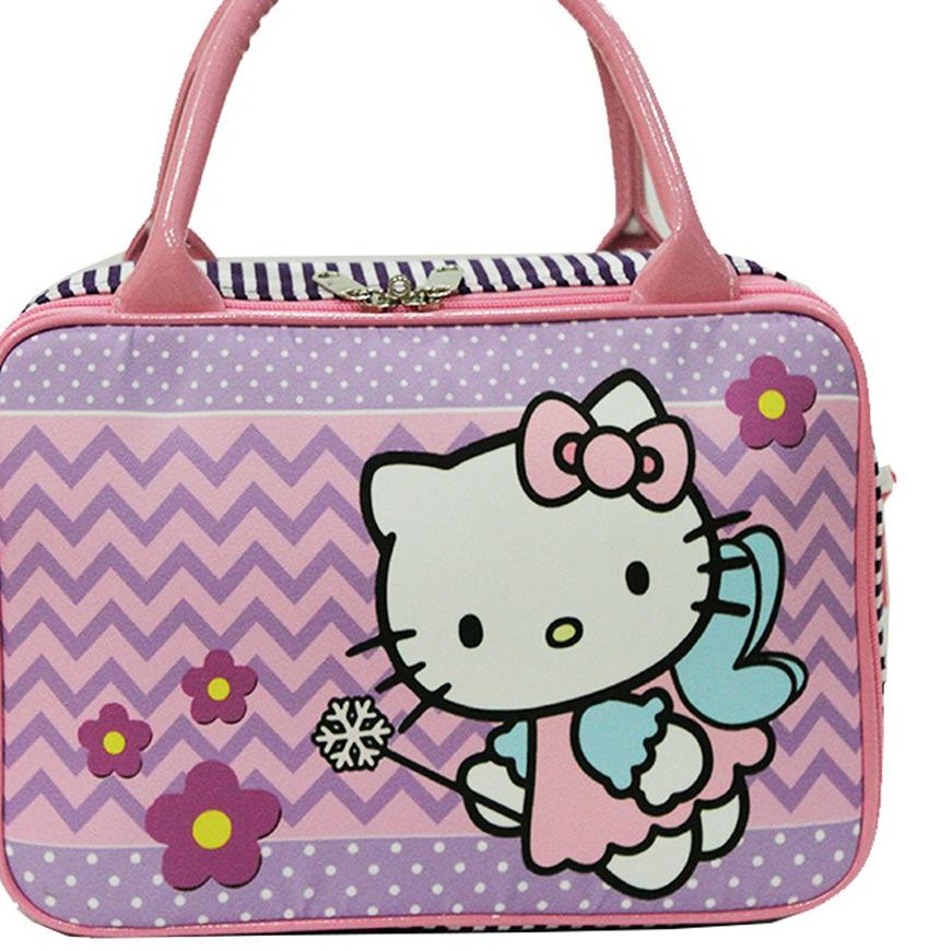 Set 2 Túi Xách Du Lịch Vải Canvas Họa Tiết Hello Kitty Dễ Thương Cho Bé L2