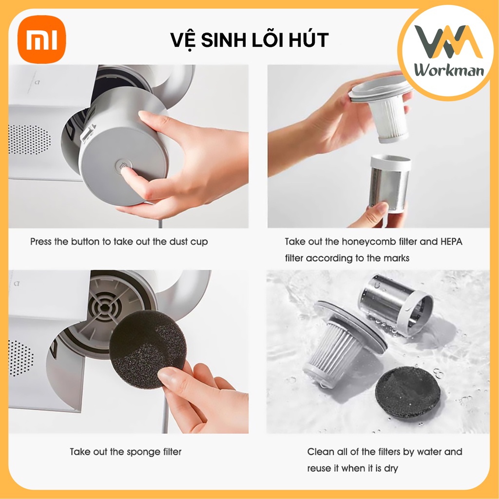 Máy Hút Bụi Nệm - Ga - Giường, Diệt Khuẩn Bằng Tia UV - Xiaomi Mijia Mite Removal 12000Pa MJCMY01DY