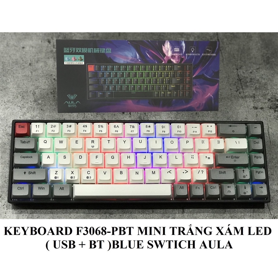 [Chính hãng] Bàn phím cơ Bluetooth Mini Aula  / Phím Usb Gaming Bloody B760 Full Light Strike Gaming (Keycap Thay được )