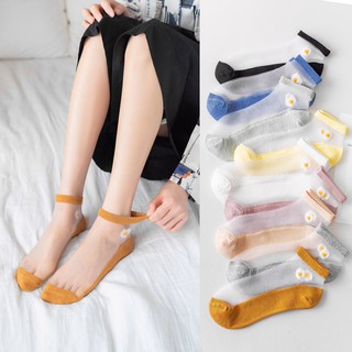 Combo 10 đôi Tất Nữ/ Vớ Nữ Lưới Mỏng Hoa Cúc Dễ Thương