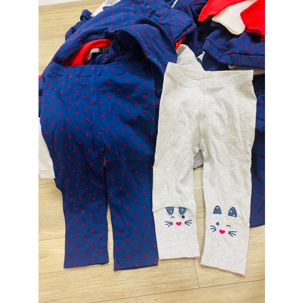 Quần dài thun cotton bé gái hoạ tiết xinh xắn thu đông