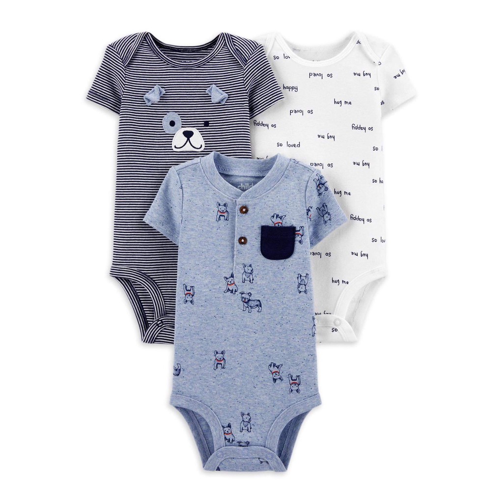 Bodysuit Bé Trai Bé Gái Sơ Sinh Màu Ngẫu Nhiên Chất Liệu Cotton 100% Từ 0-24 Tháng - S1137