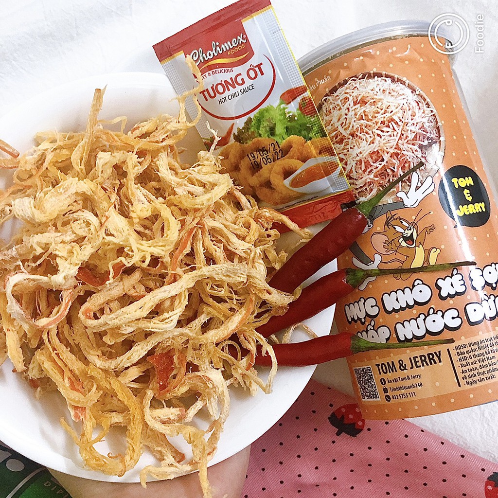 Mực khô xé sợi hấp nước dừa 300g Đồ ăn vặt | BigBuy360 - bigbuy360.vn
