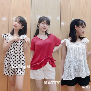 Set đồ bộ mặc ở nhà áo babydoll kèm quần KT246