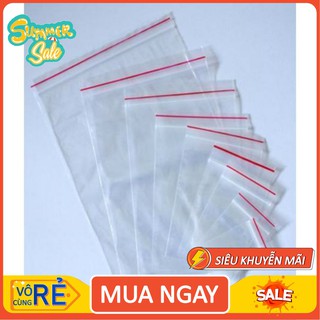 [Giá Hủy Diệt] 1kg túi zip chỉ đỏ trong suốt nhiều size đựng thực phẩm đồ dùng thuốc cafe khô gà ( zipper viền đỏ)