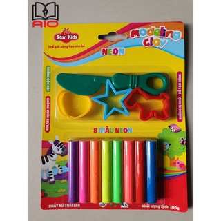 Đất nặn star kids 100g 8 màu + 4 dụng cụ