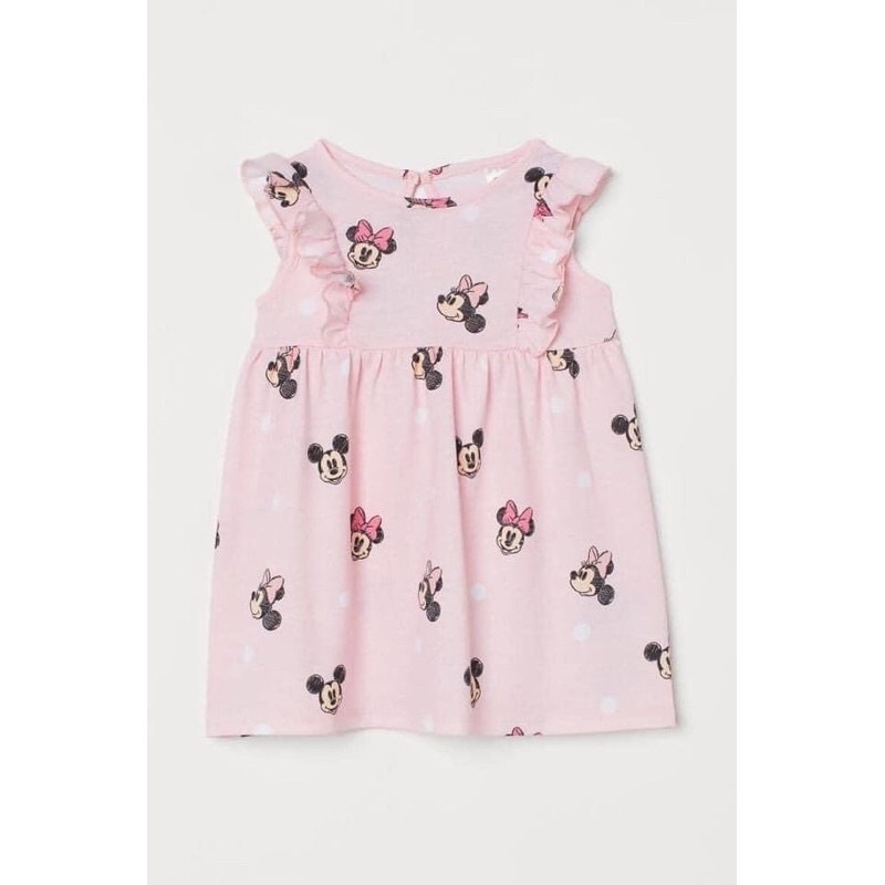 Váy Hong hoạ tiết mickey HM us