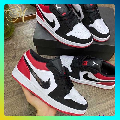 [Hot Trend - giảm giá]Giày Thể thao sneakers JD1 cổ thấp nam nữ, Giày JD low 1 đen đỏ chicago