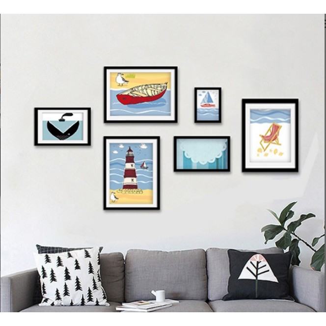 Bộ 6 khung tranh treo phòng khách sáng tạo MS068 Carehouse