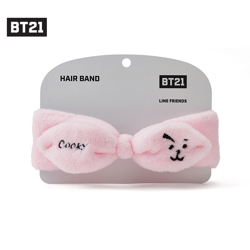 LINE FRIENDS Băng Đô Rửa Mặt Trang Điểm Họa Tiết Hoạt Hình Bt21 Dễ Thương Cho Bé Gái