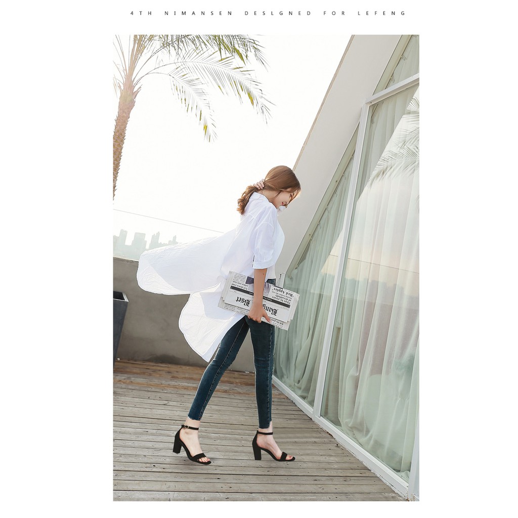 Guốc cao gót nữ 7 phân da Lộn mềm mịn HEAKOS