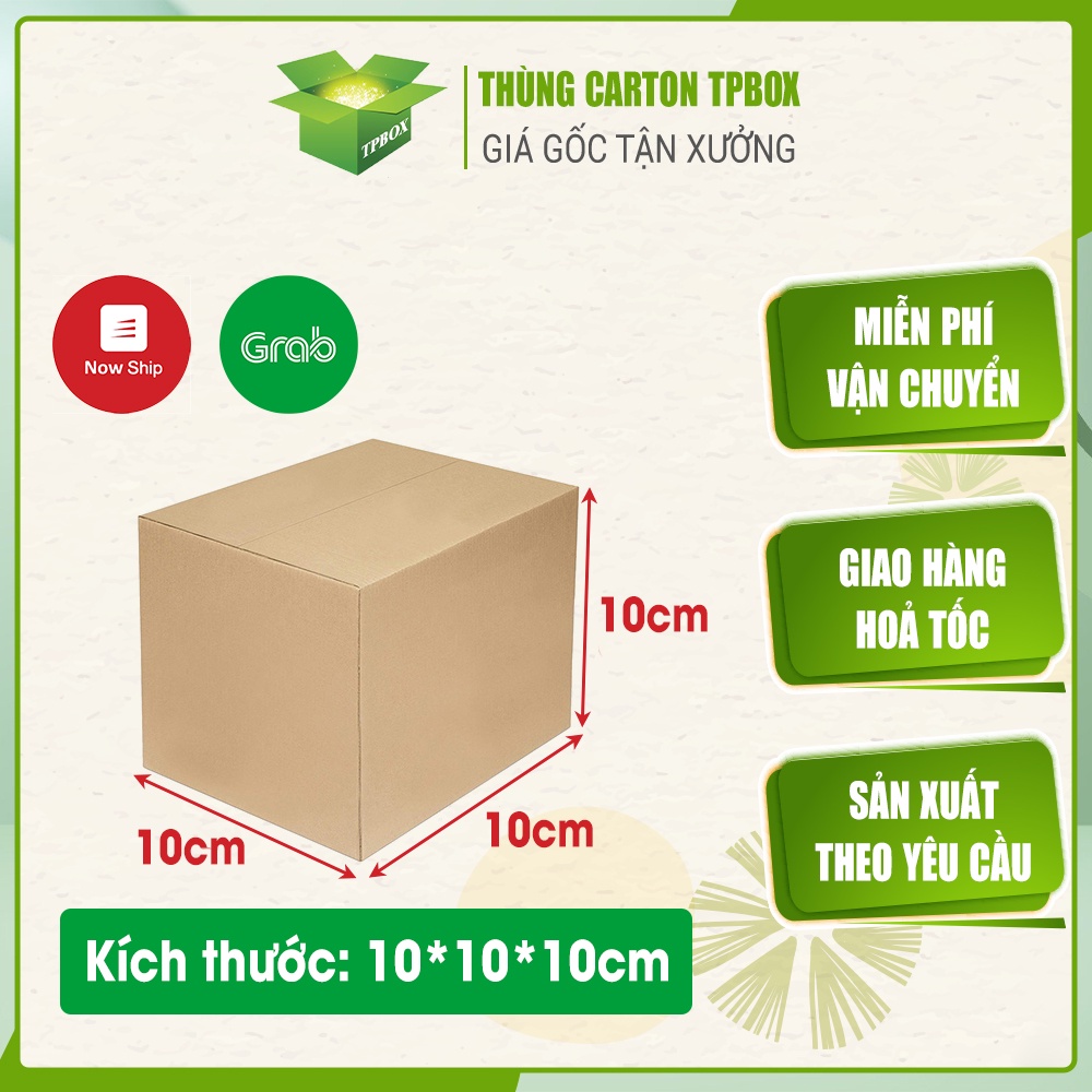 Thùng giấy carton đóng hàng hóa size 10x10x10 cm