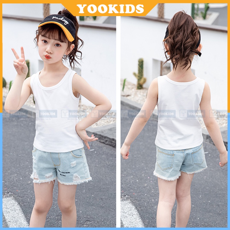 Áo ba lỗ trơn cho bé trai bé gái chất thun lạnh loại 1 YOOKIDS thấm hút mồ hôi cực tốt siêu mát cho bé 1 2 3 4  tuổi