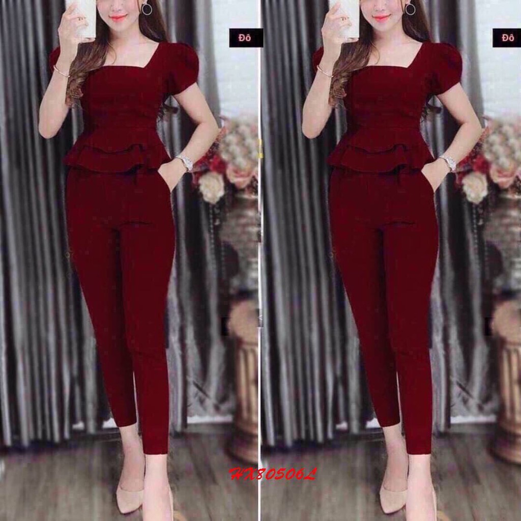 Set đồ bộ nữ quần dài áo kiểu phù hợp công sở hoặc dự tiệc rất sang trọng {XẢ KHO HÀNG}