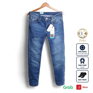 Quần Jean Nam Cao Cấp Xanh dương DK-02, Quần bò nam dáng đứng ôm nhẹ Slimfit, chất vải co giãn mềm mịn - Doki