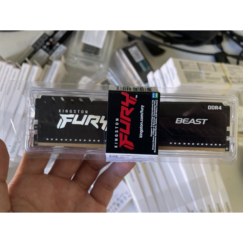 Ram máy tính Kingston Fury 8GB D4-2666 CL16-Beast Black (KF426C16BB/8) chính hãng - Bảo hành 36 tháng