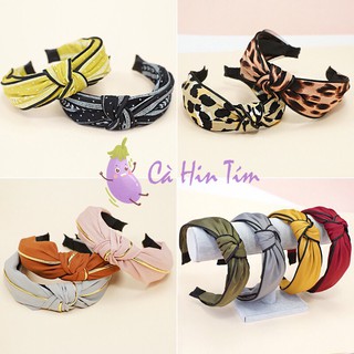 Bờm tóc xoắn nơ nhiều màu, turban cài tóc xinh xắn BD004