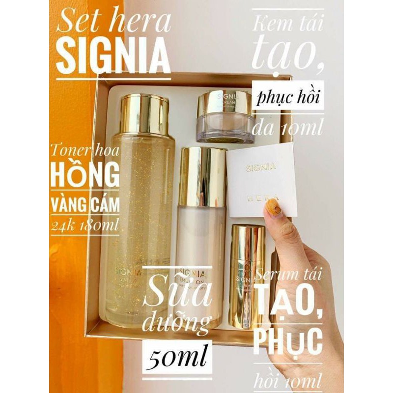 Set dưỡng da cao cấp VIP Toner Hera Signia vàng 24k