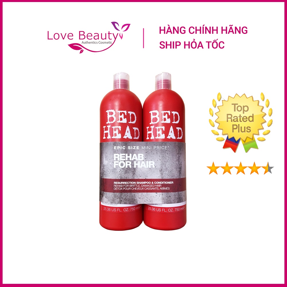 Bộ dầu gội + xả Tigi Bed Head Rehab For Hair 750ml