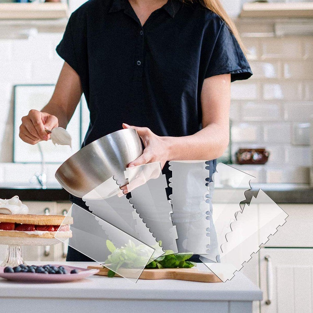 Dụng Cụ Làm Phẳng Mặt Bánh Kem Bằng Acrylic Trong Suốt