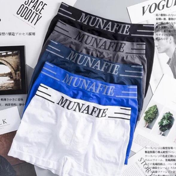 Sịp Đùi Nam Co Giãn 4 Chiều, Quần Lót Nam Boxer Munafie Free size, Mỗi Quần 1 Túi Zip Sang Trọng