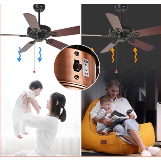 Quạt Trần Động Cơ 1 Chiều , Công Suất 90w, Lõi Đồng ,2 Chiều Gió, Có Điều Khiển Từ Xa Tiện Lợi