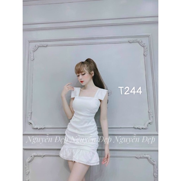 Đầm nữ 2 dây bản lớn đuôi cá ôm body T244