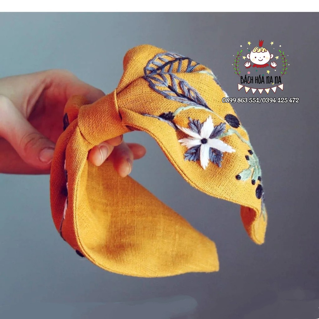 Bộ kit Nguyên liệu DIY tự bạn làm turban, băng đô thêu hoa, hoa xuân hạ thu đông thêu tay, Bách hóa Na Na handmade shop